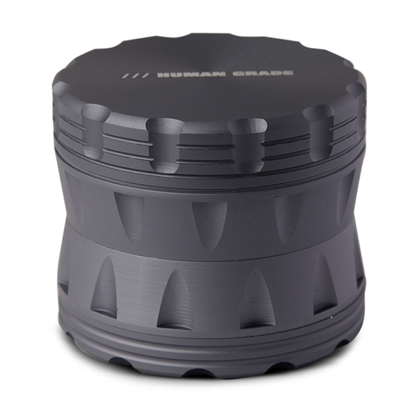 Blue cylindrical container with textured surface on a white background